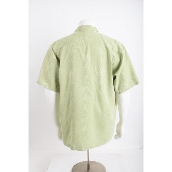 Tommy Bahama Shirt Top Palm Trees Size M Sage Green Silk Tropical - Picture 5 of 6